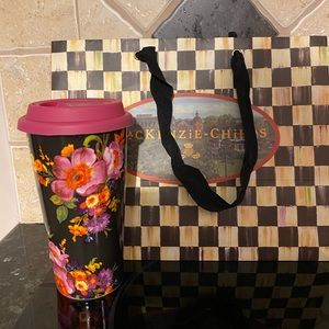 Mackenzie Childs Flower Porcelain Travel Mug Cup